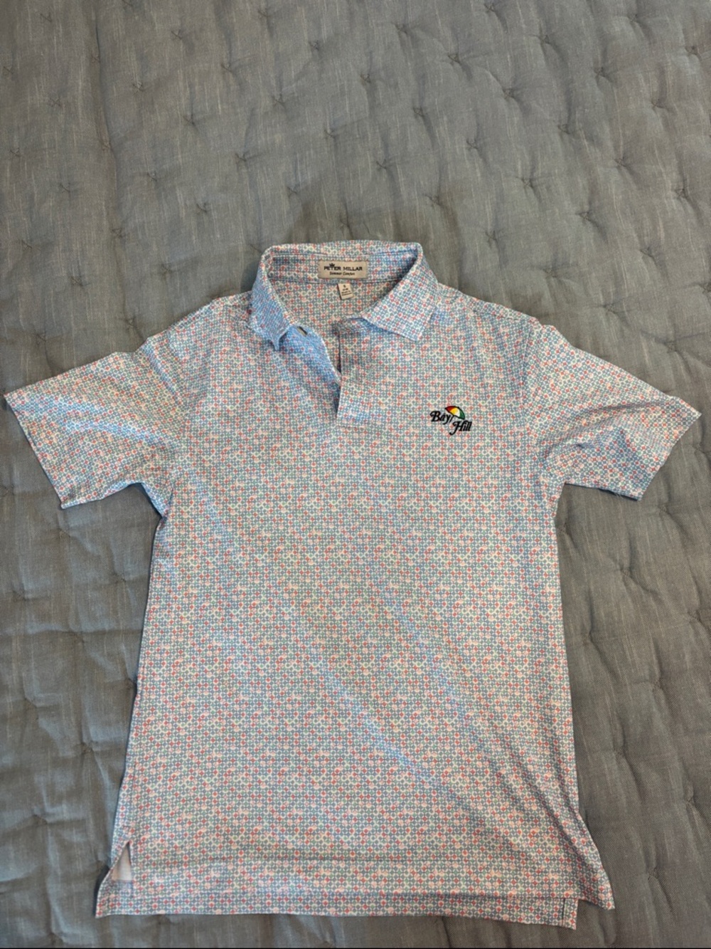 Peter Millar Kids Polo - Blue, Pink & White Micro Print